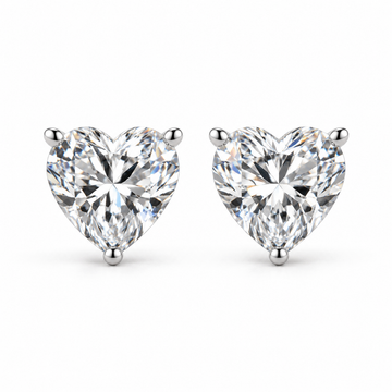 Heart Moissanite Stud Earrings for Women - Forever Yours