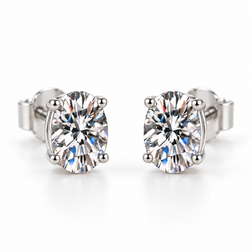 Oval Moissanite Stud Earrings for Women - Celeste