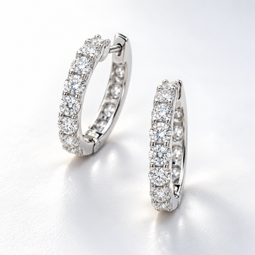 Inside Out Moissanite Hoop Earrings for Women - Everlasting Glow
