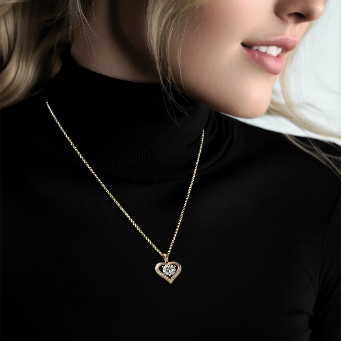 Golden Promise 14k Gold Plated Moissanite Necklace