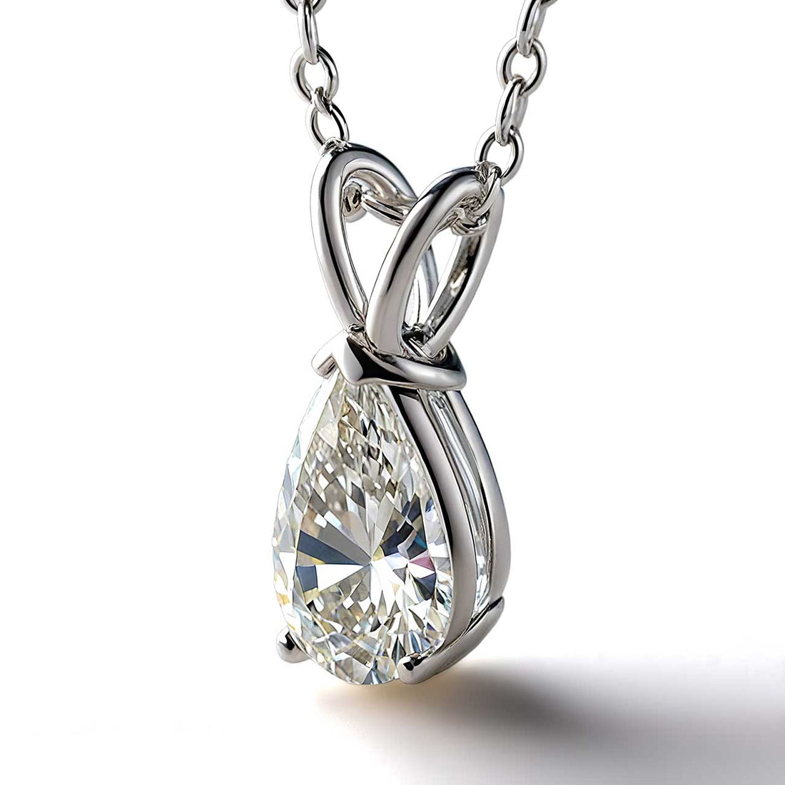 Luminous Pear-Shaped Moissanite Necklace